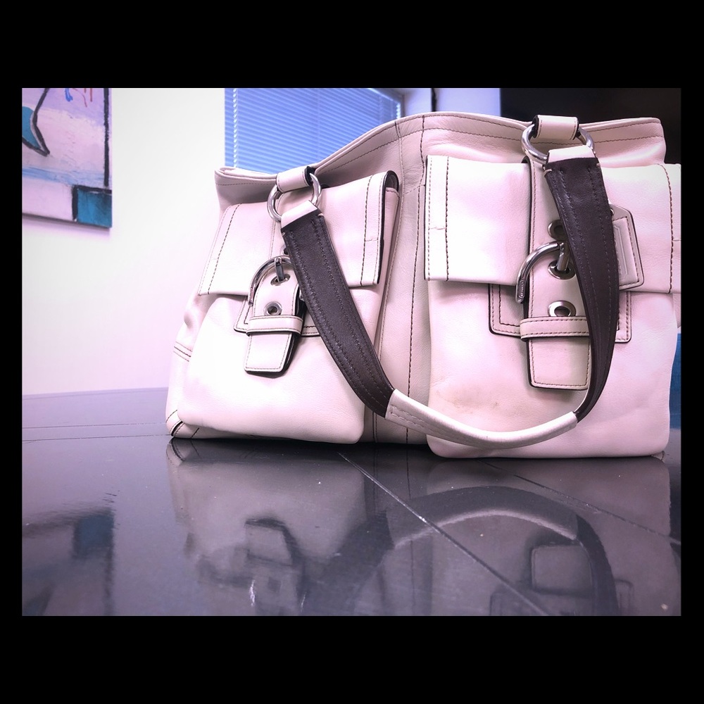 Coach Ivory Leather Tote